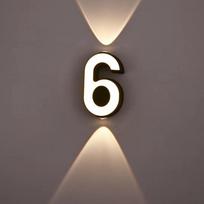 Minimalistinis stilius Vandeniui atspari namo numerio lentelės lempa Namo numerio žymėjimo tvirtinimo elementas Balkonas 6