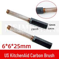 Pakeičiamas anglies šepetėlis 9706416 KitchenAid modeliams 5K5SSWH ir K55K 6x6x25 mm