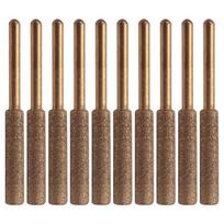 Electric Chainsaw Chain Sharpener Kit, 10Pc Titanium Plated Diamond Sharpening Wheels, High Hardness 3/16Inch Files auksinė