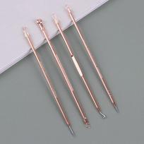 4PCS Blackhead Extractor Black Dots Cleaner Acne Blemish Remover Needles Set Black Spots Pore Cleanser Tool rožinio aukso spalvos