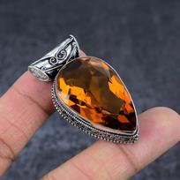 Citrine Gemstone Handmade 925 Sterling Silver Jewelry Gift Pendant 1.97  a9h92