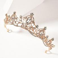 Vestuvinė karūna Diademos Cirkonio Diademė Mergaičių Gimtadienio Nuotakos Galvos Papuošalas Coronitas 15 Metų Vestuviniai Plaukų Aksesuarai Papuošalai Width: Approximately 14cm gray