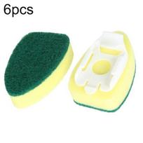 6Pcs Non Scratch Automatic Refill Liquid Brush Scrubber Sponge Head Replacement