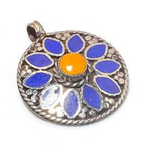 Lapis Lazuli, Onyx Handmade 925 Sterling Silver Jewelry Pendant 1.97  Y5W53