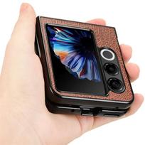 ZTE Libero Flip 2 5G dėklas Krokodilo rašto natūralios odos telefono dėklas ZTE Nubia Flip2 5G kietas PC+PU telefono dėklas For ZTE Flip 2 5G