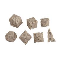 7 vnt./rinkinys Sūrio kauliukai D4/6/8/10/12/20 Daugiakampiai žaidimų kauliukai Suaugusiems Šeimos vakaro vakarėliui Polihedraliniai kauliukai Lenta 7pcs smėlis