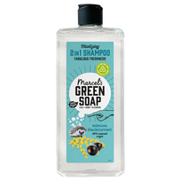 Marcel’s Green Soap 2in1 šampūnas mimosa ir juodieji serbentai – šampūnas su kondicionieriumi