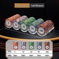 Crown Mahjong Poker Chips Set with Tray