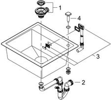 Plautuvė Grohe Composite K700, 31651AP0, juoda