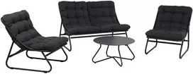 Lauko baldų komplektas Sodo baldų komplektas SAMBA table, sofa and 2 chairs, dark pilkas