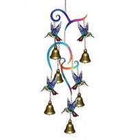 Hummingbird Wind Chimes, Lifelike Hummingbird Metal Wind Bell, Crisp Sound Garden Hanging Pendants for Garden Balcony Porch