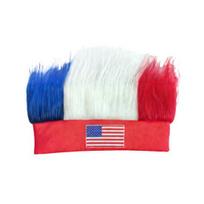 Independence Day Wig Cap Elastic Headband Red Blue raudona