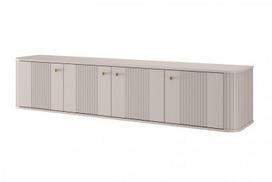 TV staliukas Vesper, 38x187x36 cm, smėlio spalvos/aukso spalvos