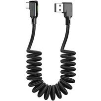 Mcdodo Kampinis USB-C Kabelis Spiralinis Spyruoklinis Greitas Įkrovimas Tipas C LED