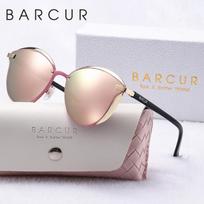BARCUR Luxury Brand Delicate Fantasy Rimless Cat Eye Polarized Sunglasses Casual Party Vacation Travel UVA*B Women Sunglasses rožinė