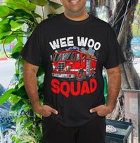 Wee Woo Squad Funny Firefighter Fire Truck Fireman Men Women T-shirt Tops Tees Unisex S