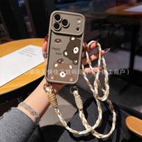 INS messenger long lanyard Apple 17 mobile phone case iPhone16Pro all-inclusive anti-drop 11/12/13/14/15 soft iPhone 11