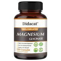 Magnesium Glycinate 120 Capsules Chelated Pure Non-Buffered Food Supplement 120PCS