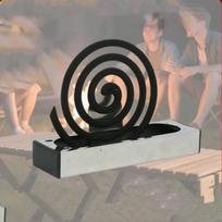 Nerūdijančio plieno uodų spiralių laikiklis su karščiui atspariu pagrindu ir pelenų rinktuvu, skirtas naudoti balkone, kieme, iškylaujant one size