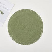 6pcs Placemats, Easy Fashion Table Mats, Coffee Machine Pads, Non-Slip Heat-Resistant Table Mats, For Weddings Birthdays Picnics (green,38CM) žalia