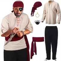 Men's Halloween Pirate Costume Men's Stage Costume Cosplay Costume M