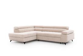 Kampinė sofa Dragonis L, 203x269x97 cm, smėlio spalvos