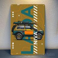 1x Lada Niva Offroad Automobilio Metalinis Plakatas Kolekcionuojamas Skardos Ženklas Dydisaliuminis 20x30cm（7.8x11.8inch）