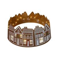 Creative LED Christmas Tree Collar with Light Gingerbread House Christmas Tree Skirt PVC Reusable Xmas Tree Base Cover Festival