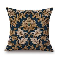 Hand Drawn Morris Pattern Motif Flower Plant Ivy Designs Home Decorative Sofa Throw Pillow Case Cotton Linen Cushion Cover Peach skin 18*18(CM)-1Pcs
