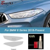 For BMW 8 Series G14 G15 G16 M8 -On 2 Pcs Car Headlight Protective Film Smoked Black Tint Wrap Vinyl Transparent TPU Sticker skaidri