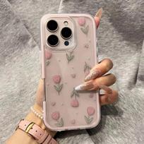Gentle Pink Tulip Phone Case for iPhone17ProMax Apple 16ins Wind Case apple 11 tulpės spalva
