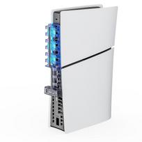 Cooling Fan for Sony Playstation 5 Slim Disc & Digital Console 3-Level Fan PS5 Slim Blue Ambient Light Efficient Cooler Cooling Fan