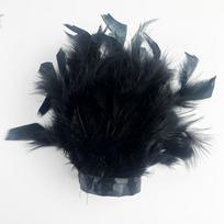 Struto plunksnos rankogalis moterims Plunksniniai rankogaliai riešui Elegantiška plunksninė apyrankė-spaudė nagų nuotraukų rankogaliai Marškinių rankogaliai su plunksna juoda