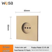 86 Type Stick-on Smart Wall Switch Panel - Gold, One/Two Gang white
