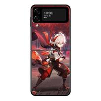 Phone Case For Samsung Galaxy Z Flip 4 Z Flip3 5g Case For Galaxy Z Flip Pc Hard Shell Capa Game Genshin Impact Yan Fei Barbatos Samsung Z Flip