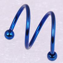 1pcs 316L Stainless Steel Double Helix Ear Piercing Jewelry Double Hoop Cartilage Earrings with Ball Double Spring Design mėlyna