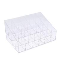 Nail Polish Holder 24 Grids Bedroom Use No Burr 24 Grids Desktop Lipstick Lipstick Holder Sturdy Space-saving Plastic