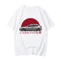 JDM Automobilio Marškinėliai Vyrams Vaikinui Didelis O-kaklas Aukštos Kokybės Moteriški Grafiniai Marškinėliai Harajuku Naujas Atvykimas Šaunus Automobilinis Japoniškas Gatvės Drabužis XS balta