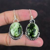 Australijos chromo chalcedono auskaras Rankų darbo brangakmenių papuošalai 925 svarų sterlingų sidabro auskarai Unikalūs auskarų dovanos draugei Elegantiški papuošalai