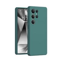 S25 S24 Ultra dėklas prabangus skysto silikono minkštas TPU dangtelis Samsung Galaxy S25 S24 S23 S22 Ultra S 25 Ultra Plus S25Ultra dėklams For Galaxy S22 tamsiai žalia spalva