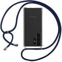 Case with Lanyard - BOOLING - for Samsung Galaxy S23 Ultra - Transparent Protection - Navy Blue Lanyard - Flexible mėlyna