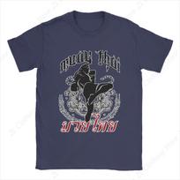 Muay Thai Tiger Jiu-jitsu T-Shirt Men Brazilian Boxing Fighter Vintage 100% Cotton Tees Short Sleeve T Shirts Plus Size Clothing S tamsiai mėlyna spalva