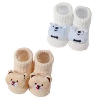 2 poros/3 poros Kūdikių kulkšnies kojinės Megztos kojinės su animaciniais personažais Medvilninės kojinės Minkštos kojinės naujagimiams, kūdikiams 3-12 mėn. M