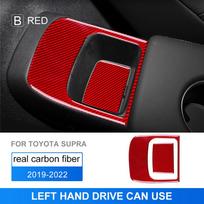 Real Carbon Fiber Sticker For Toyota Supra GR A90 A91 MK5 -2025 Car Rear Storage Box Cover Interior Car Styling Accessories raudona