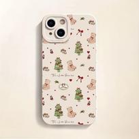 Christmas tree bow teddy bear phone case is suitable for iPhone 17, 16, 15, Plus, Pro, Max series phones - ideal for giving as a iPhone 13 mini dramblio kaulas