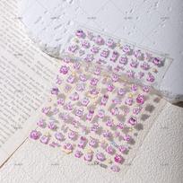 Korean Style 3D Star Kirby Nail Stickers - Cute DIY Cartoon Decorations for Nails 1 Sheet CS Original Kirby
