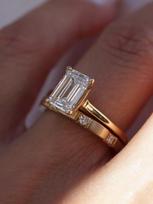 S925 Sidabrinis stačiakampis 3ct Moissanite žiedas Prabangus papuošalas tinkamas dovanoti Asmeniška mada Gimtadienio dovana 5 auksinė