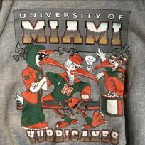 Majamio universitetas – Majamio „Hurricanes“ reto dizaino 90-ųjų retro stiliaus S-5XL unisex marškinėliai XXXXL