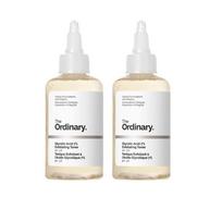The Ordinary Glycolic Acid 7% Exfoliating Toner (Set of 2) - 100ml x 2 Travel-Friendly AHA Toning Solution for Face, Body & Scalp
