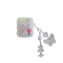 Painted flower butterfly for AirPods Pro apple bluetooth wireless 2 3rd generation earphone case cute woman airpods 1/2 generation